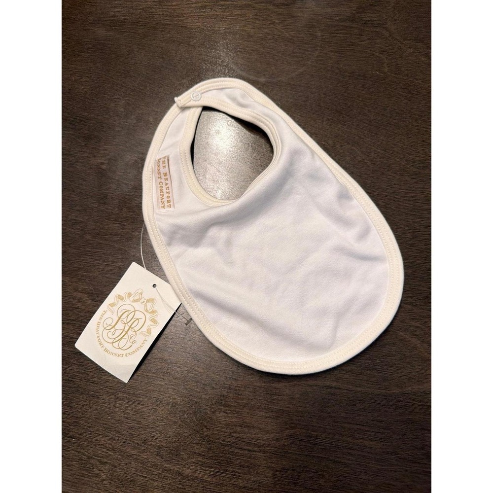 Beaufort Bonnet Company white baby bib nwt